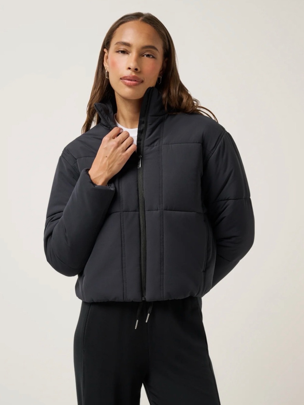 Travis Mathew Black Mont Blanc 3.0 Quilted Puffer Jacket
